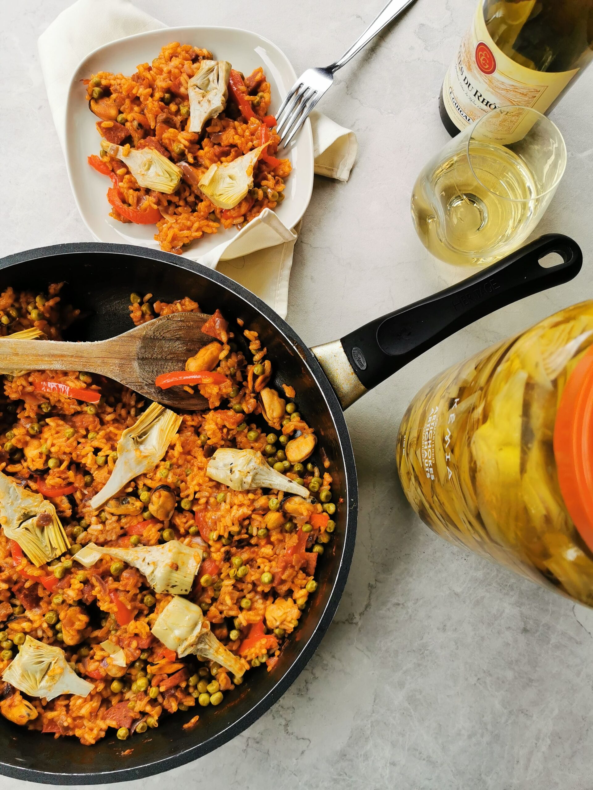 Paella with artichokes Kémia Antipasti & Condiments